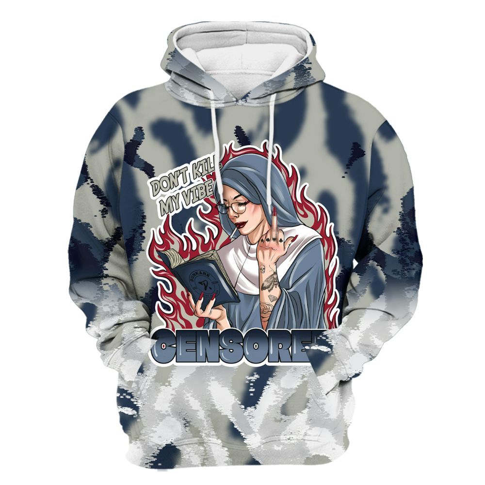 Hoodie To Match Navy Blue 2024 6s - Censoredz Burn All Over Print