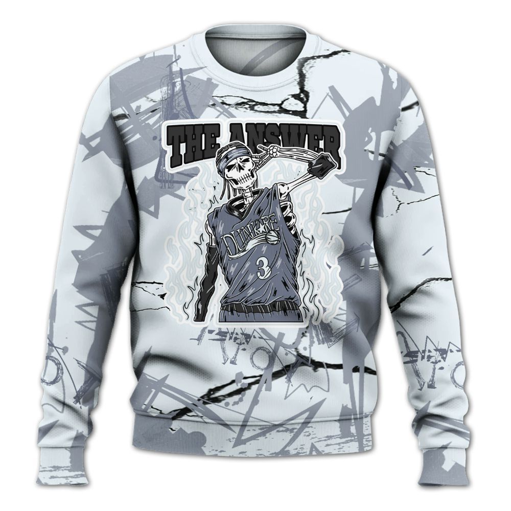 Sweatshirt To Match Air Foamposite Jin Kazama - Allen Answer Skeleton Messyz All Over Print