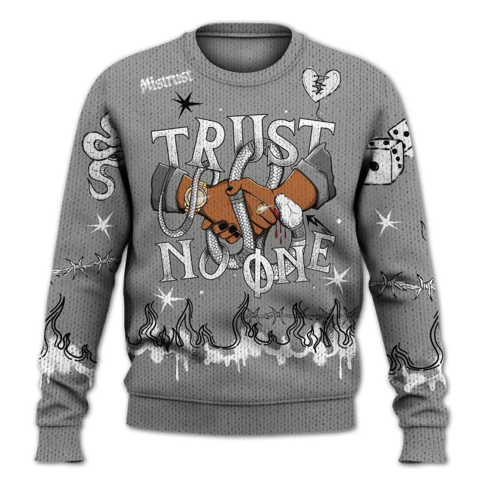 Knitted Sweater To Match Paris Olympics 4s - Trust No One Snake-Bite Doodle Crayon