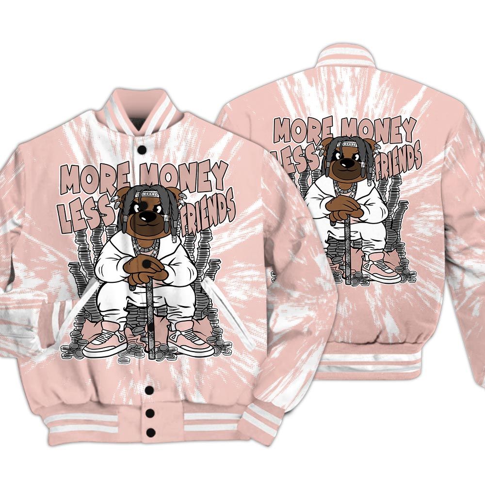 Varsity Jacket To Match Low Legend Pink 11s - More Moneys Bear Luxury Varsity Jacket Unisex