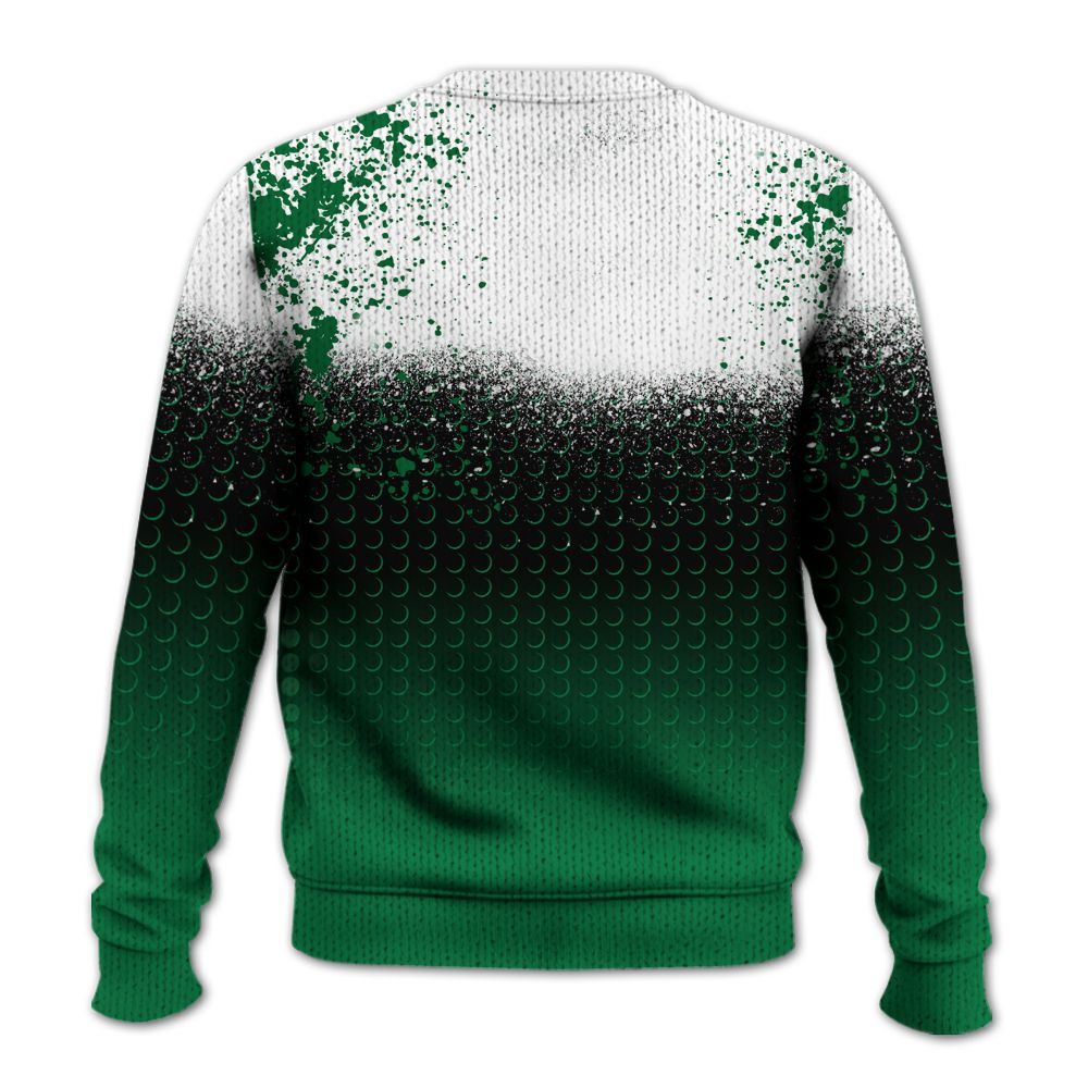 Knitted Sweater To Match Pine Green 13s - Halftone Time Is Money