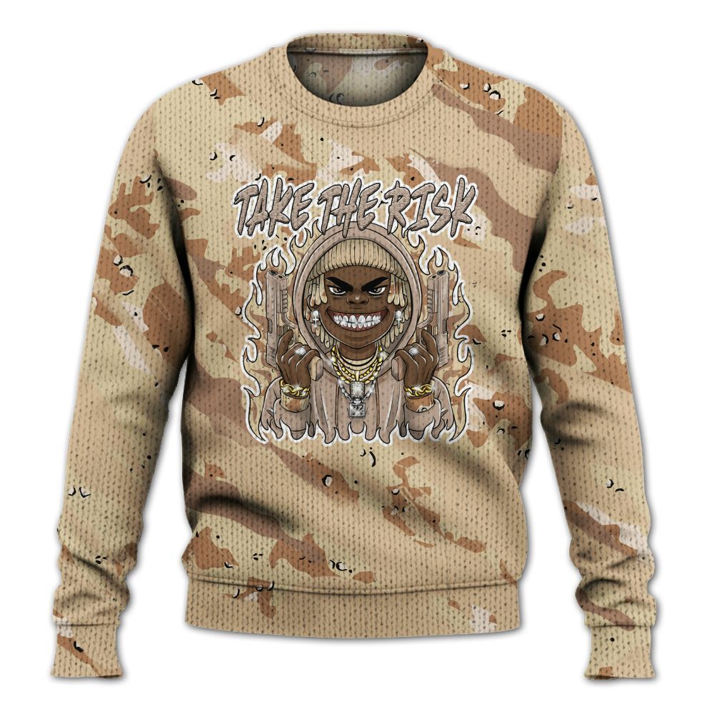 Knitted Sweater To Match Desert Camo 3s - Take The Risk Colored