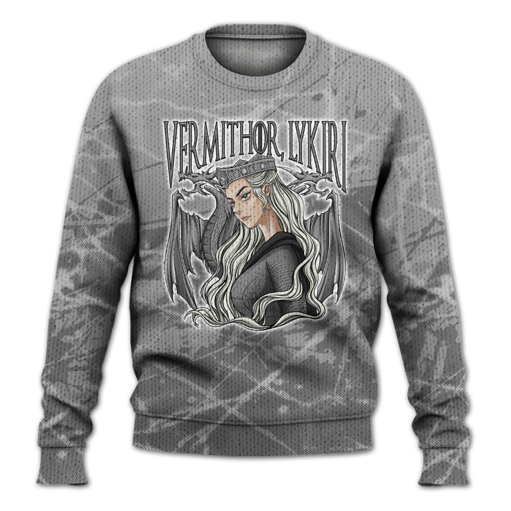 Knitted Sweater To Match Black Wolf Grey 12s - Dragon's Mom! Profound