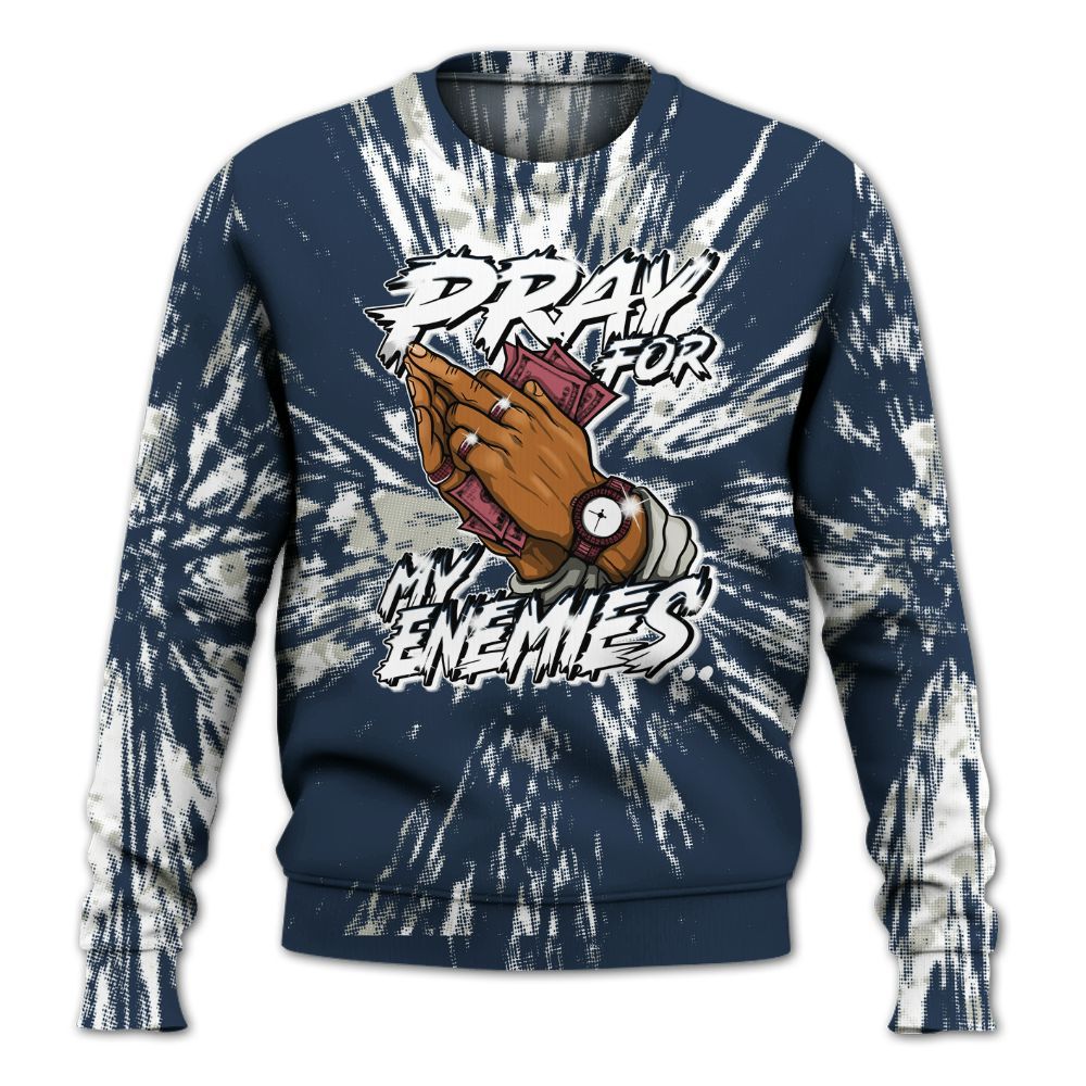 Sweatshirt To Match Navy Blue 2024 6s - Prayed For Enemies Graphic Luxury All Over Print