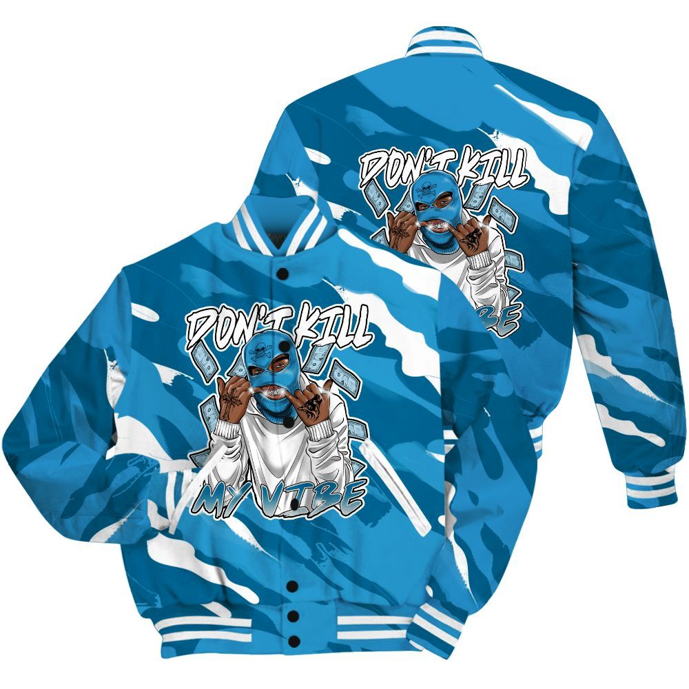 Varsity Jacket To Match Powder Blue 9s Shirt - Vibe.Unique Colored All Over Print