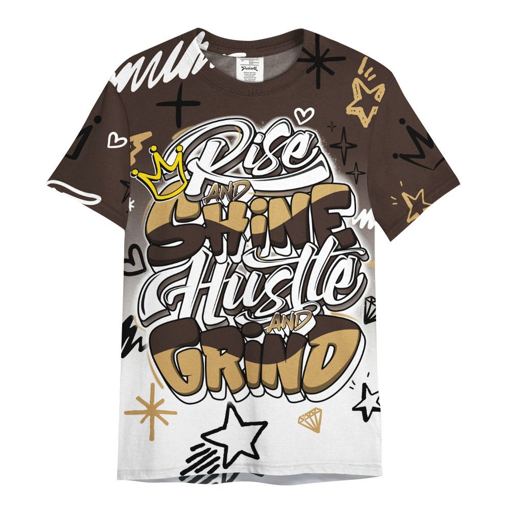Shirt To Match 2025 Retro Earth 5s - Rise Shine Hustle Grind All Over Print
