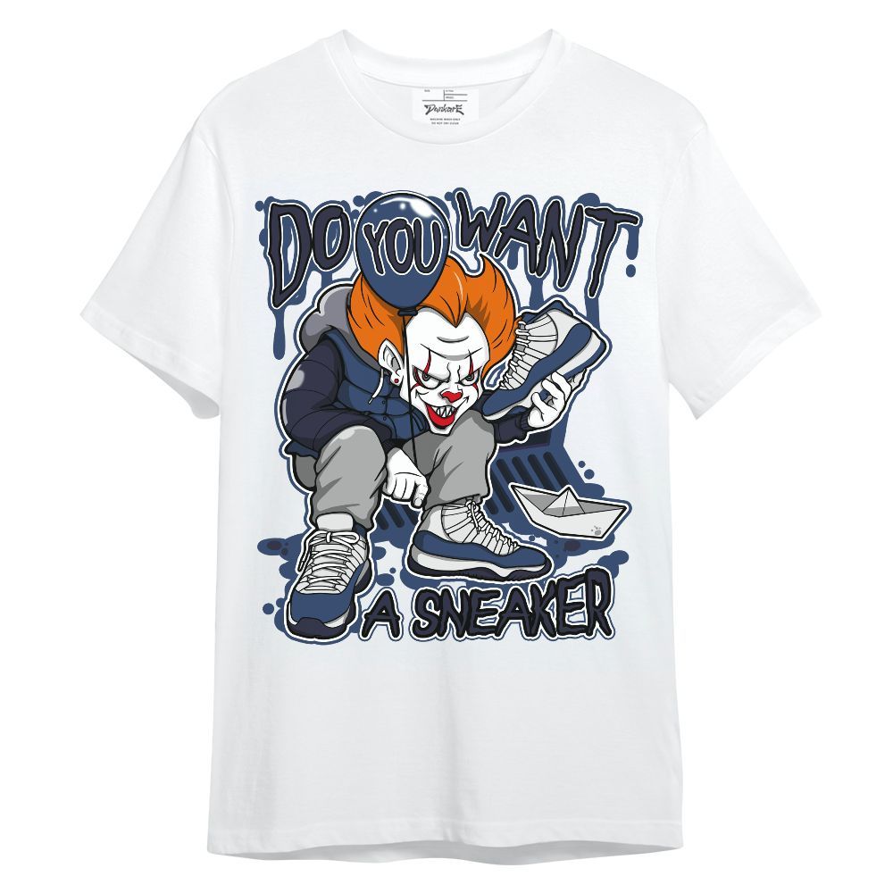 Shirt To Match Low 85 Metallic Blue 1s - Clown Scary Sneakers Halloween Graphic Unisex Shirt