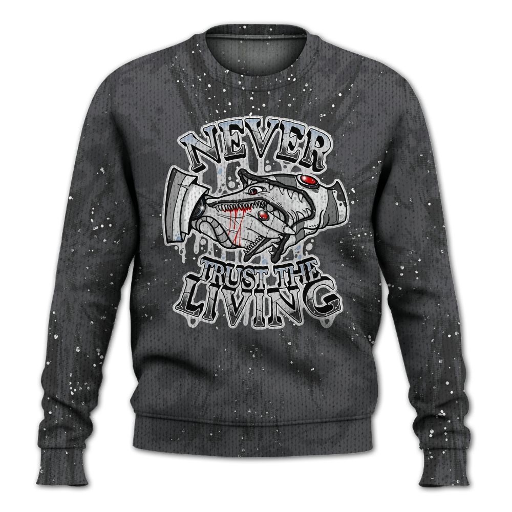 Knitted Sweater To Match Reverse Oreo 6s - Never Trusting Living Graphic Halloween