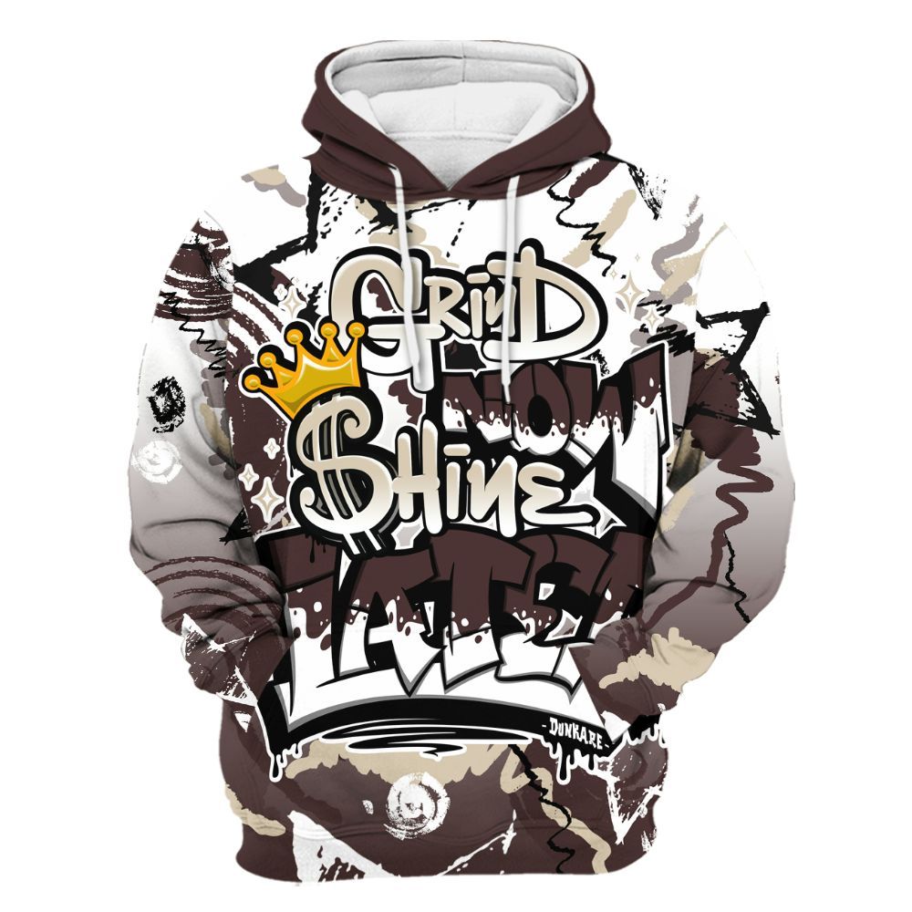 Hoodie To Match Burgundy Crush 3s - Grind Shine Later Drip All Over Print