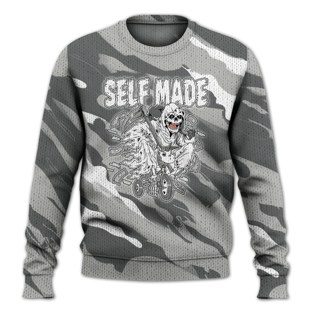 Knitted Sweater To Match Retro Wet Cement 4s - Self Make Skeleton Colored