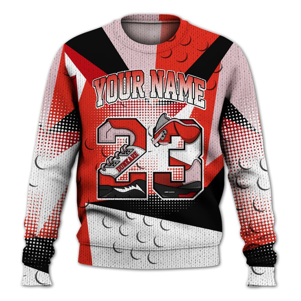 Knitted Sweater To Match Air Force 1 Low GS Valentine's Day - Poly Custom Name Number 23 5s