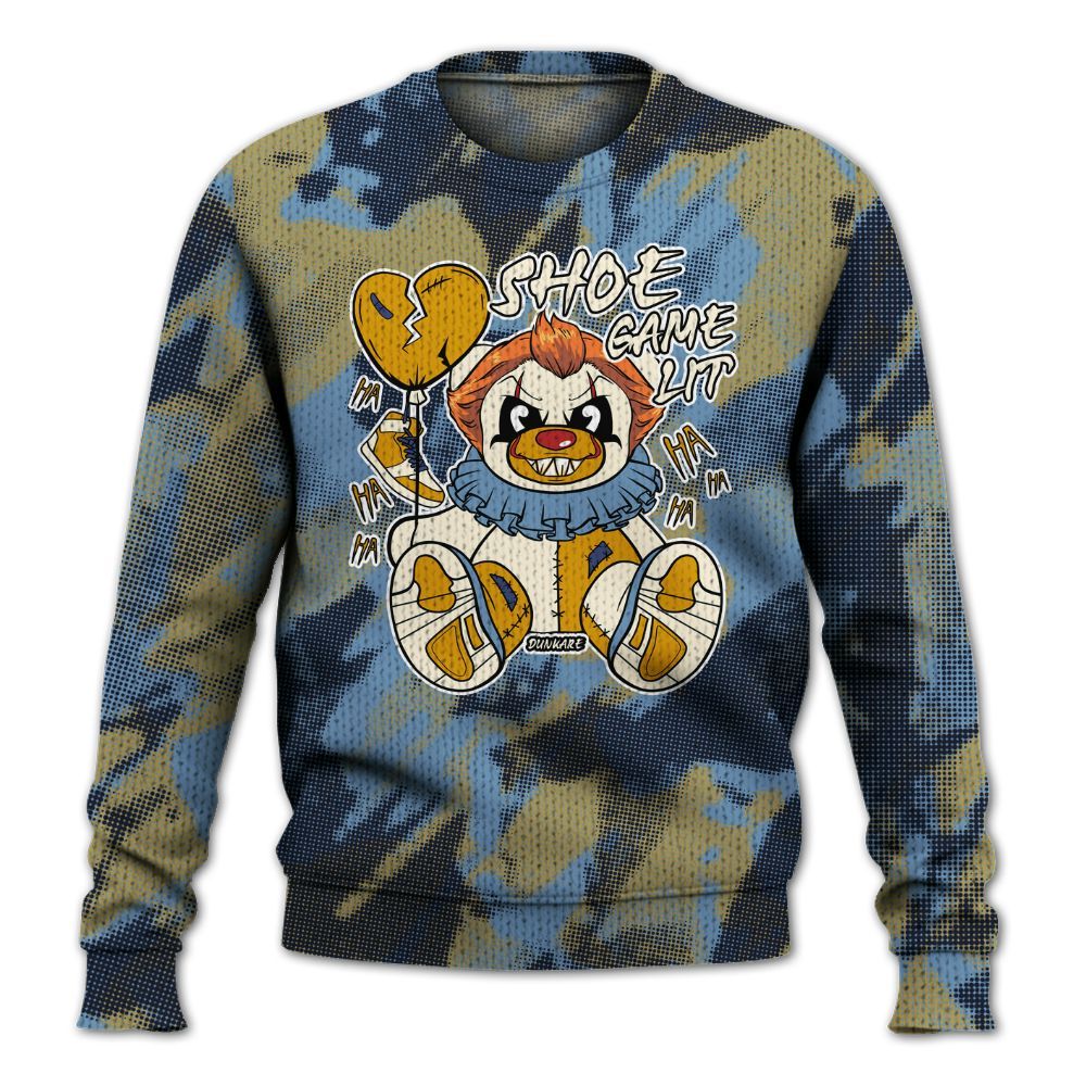 Knitted Sweater To Match High OG First In Flight 1s - Shoe Game Bear Abstract Halftone