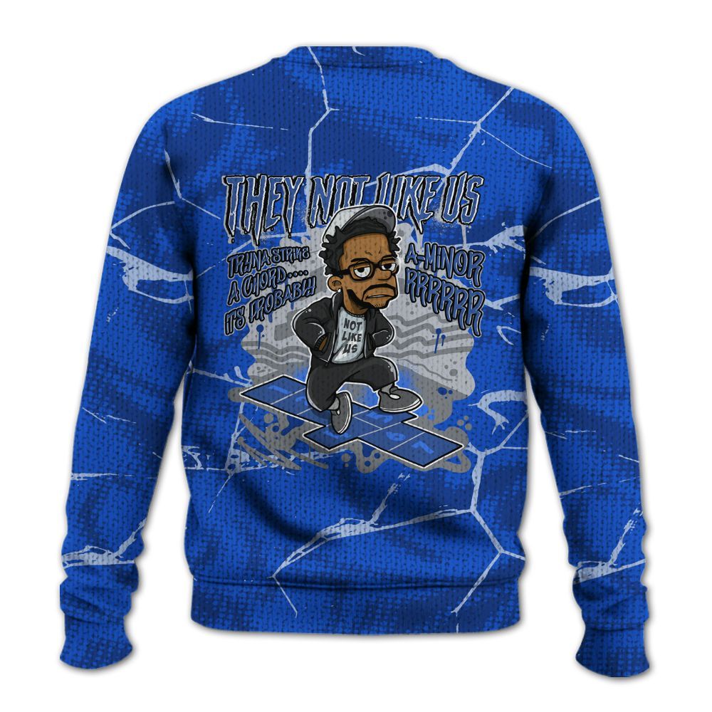 Knitted Sweater To Match Air Foamposite One Royal - Hopscotch Dislike Us Graphic Crack
