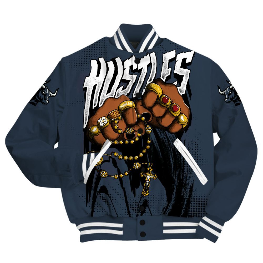 Varsity Jacket To Match Retro Olympic 6s - Hustle Make Money All Over Print