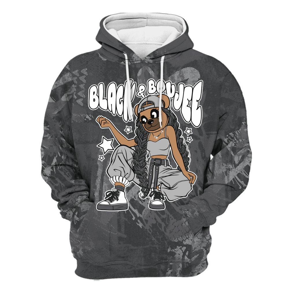 Hoodie To Match White Thunder 4s - Boujee Girls Bear Heart Grunge All Over Print