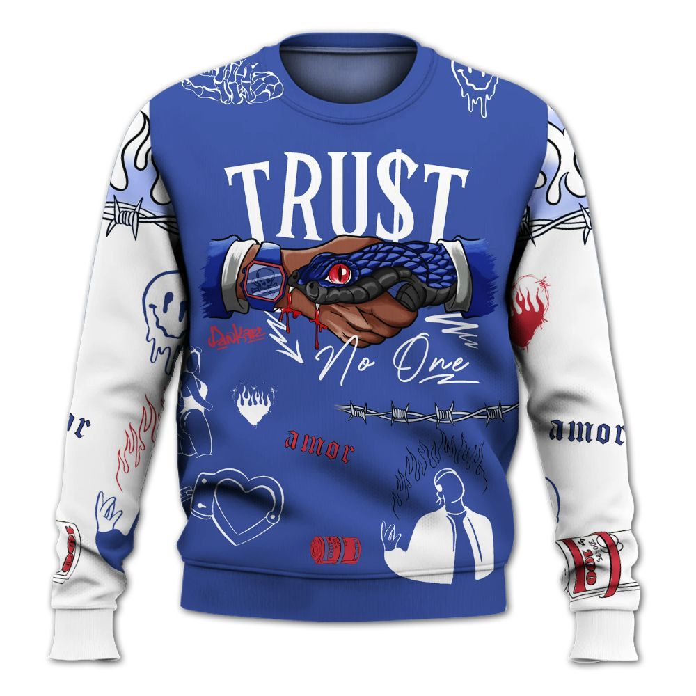 Sweatshirt To Match Air Griffey Max USA Red White Blue 1s - Snake Trust No One All Over Print