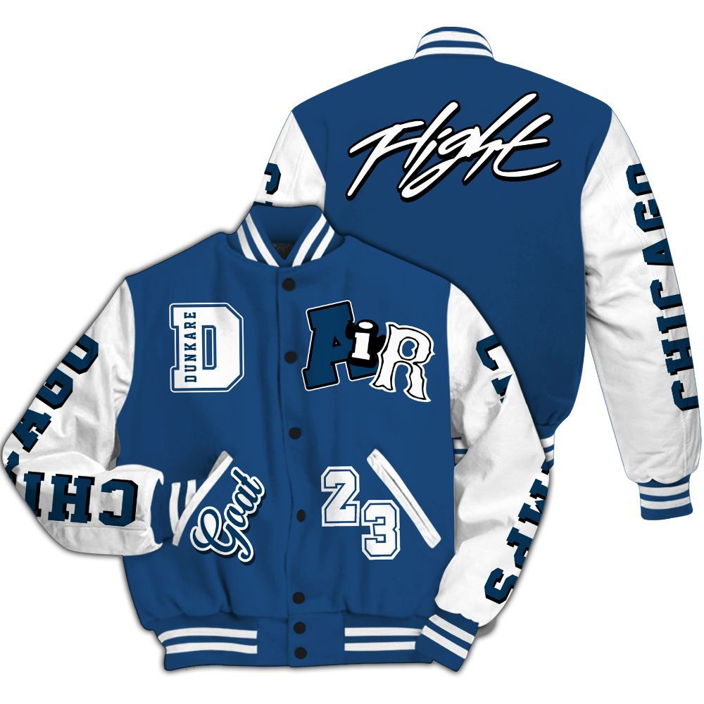 Varsity Jacket To Match High OG Midnight Navy 1s - AIR Number 23 GOAT All Over Print