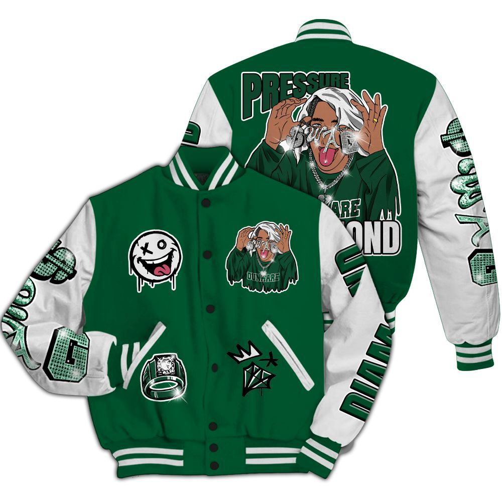 Varsity Jacket To Match High Gorge Green 1s - Pressures Makes Varsity Jacket To Match All Over Print