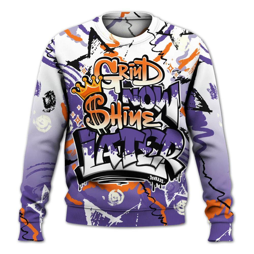 Sweatshirt To Match Air Max Waffle SP Voltage Purple - Grind Shine Later Drip All Over Print