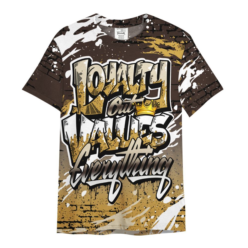 Shirt To Match 2025 Retro Earth 5s - Values Of Loyalty Drip All Over Print