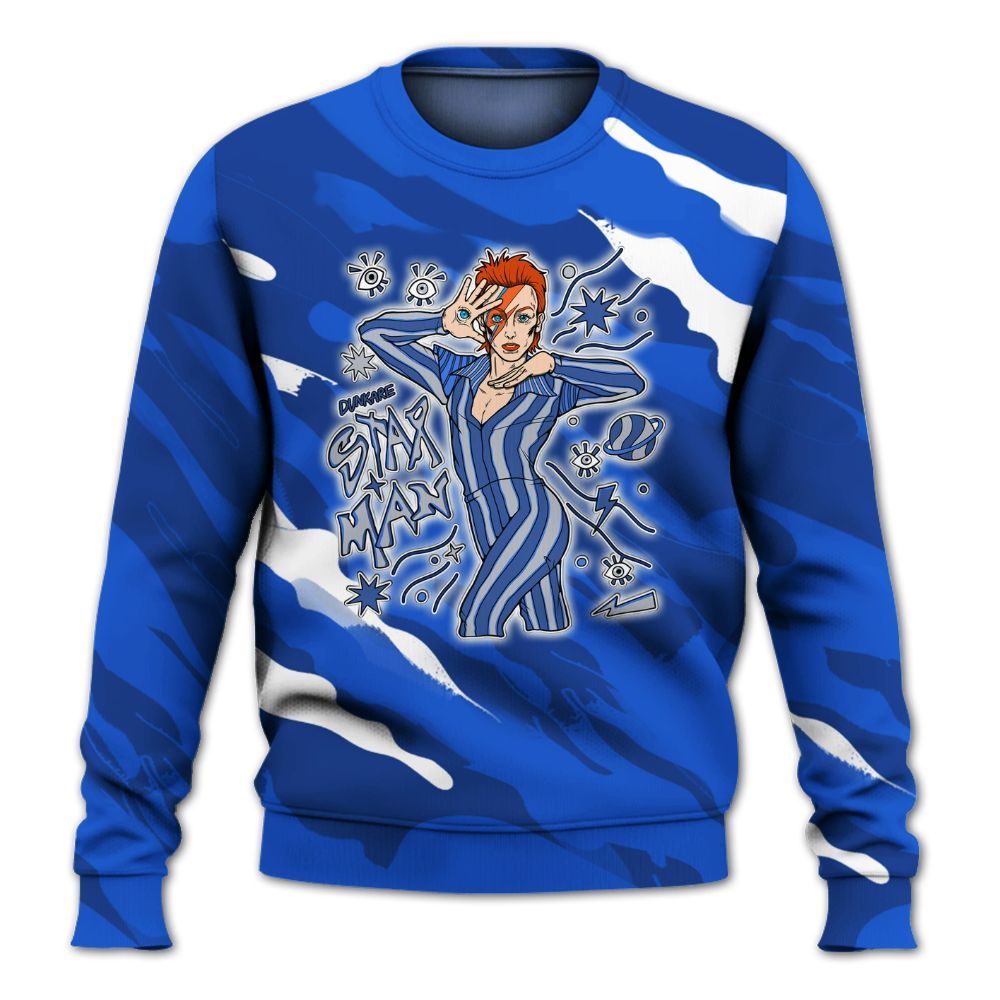 Sweatshirt To Match Air Foamposite One Royal - Starmans Graphics Colored All Over Print