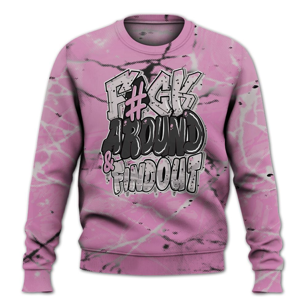 Sweatshirt To Match Neutral Grey Black White Orchid 4s - F Around Find Out Graphic Profound All Over Print