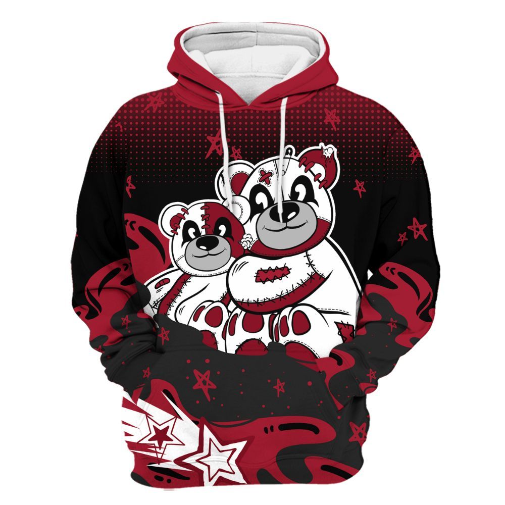 Hoodie To Match High OG Black Toe Reimagined 1s - Sincere Fondness Bear Stars All Over Print