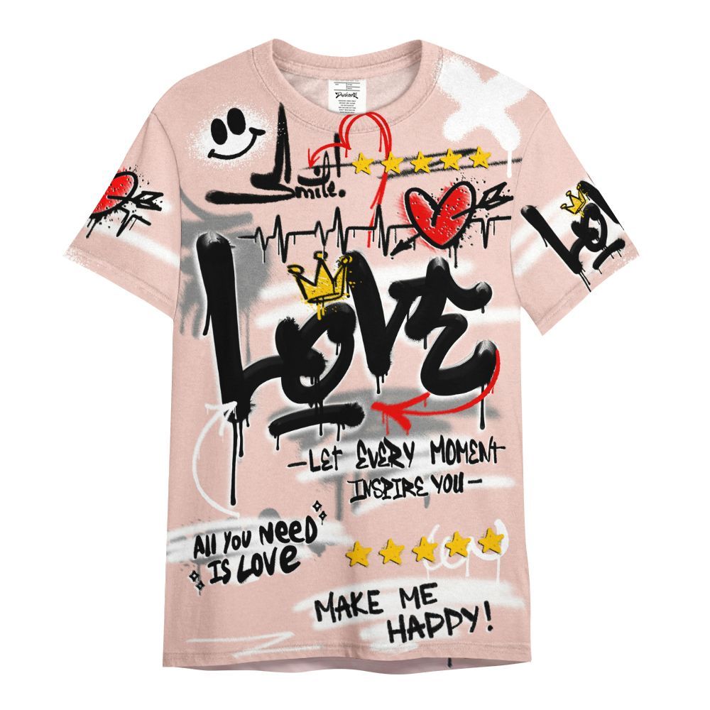 Shirt To Match Low Legend Pink 11s - Happy Love Beats Graffiti Streetwear All Over Print
