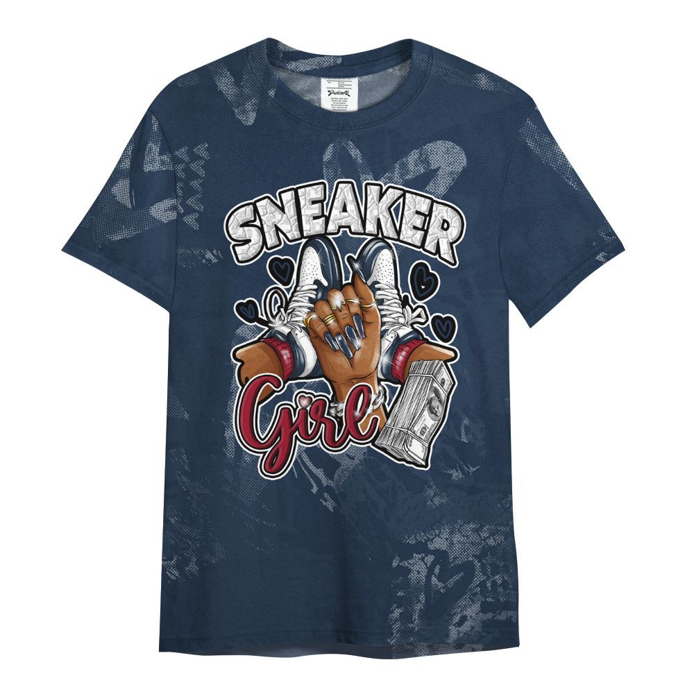 Shirt To Match White Midnight Navy 6s - Sneakerz Girlz Heart Grunge All Over Print