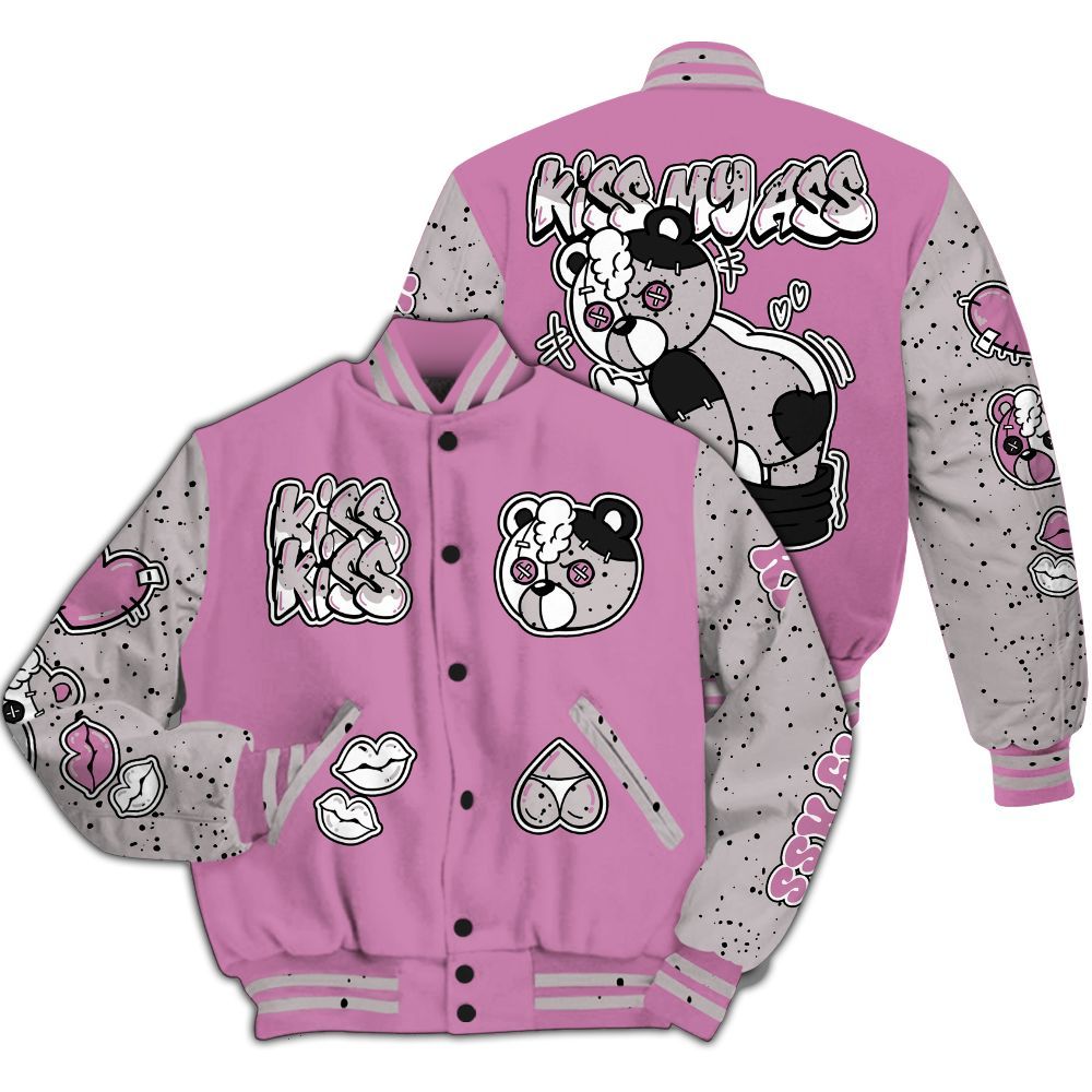Varsity Jacket To Match Neutral Grey Black White Orchid 4s - Kiss My Hugz All Over Print