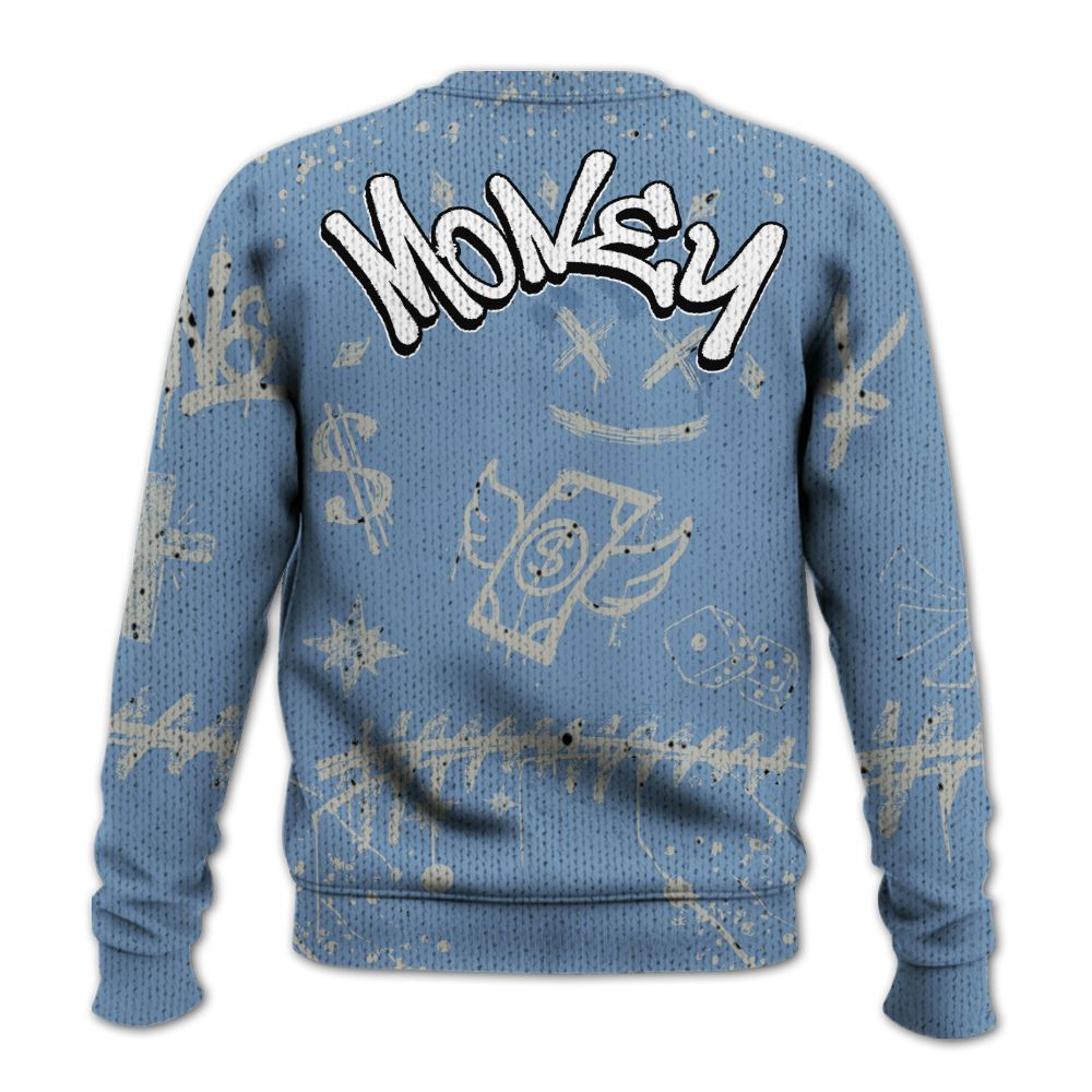 Knitted Sweater To Match University Blue 4s - Everybody Paid In Full Crayon