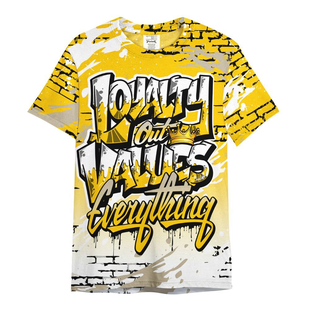 Shirt To Match Vivid Sulfur 4s - Values Of Loyalty Drip All Over Print