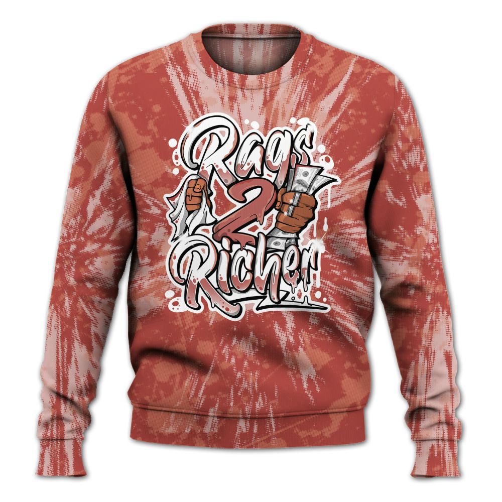 Sweatshirt To Match Dune Red 13s - Rag 2 Rich Graphic Luxury All Over Print