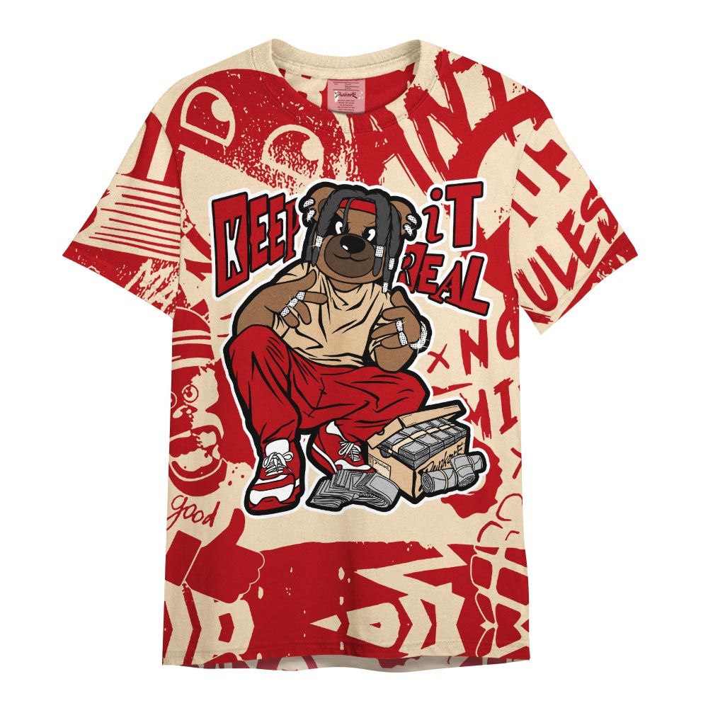 Shirt To Match Dunk Low Strawberry Waffle - Keep_in Auth Bear Monogram Graffiti Shirt Unisex