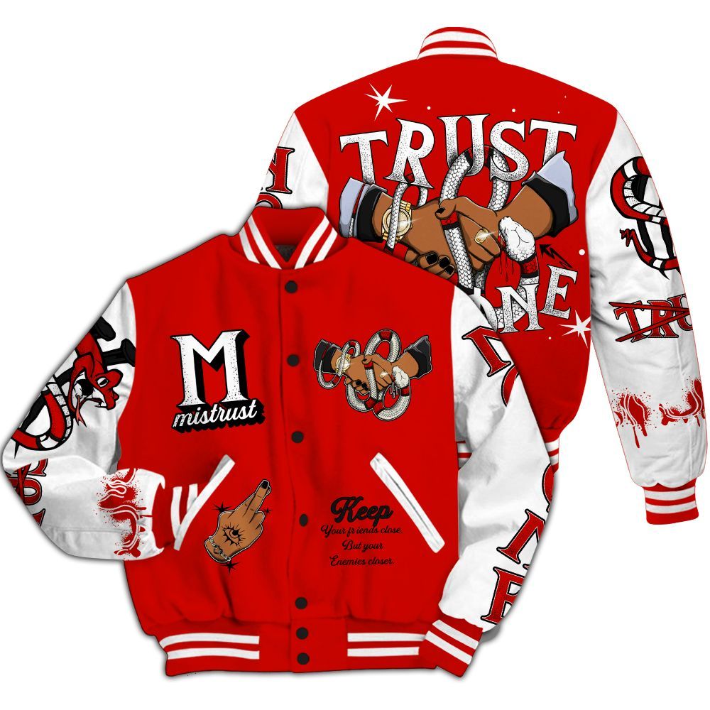 Varsity Jacket To Match Fire Red 6s - Trust No One Snake-Bite Street Style All Over Print