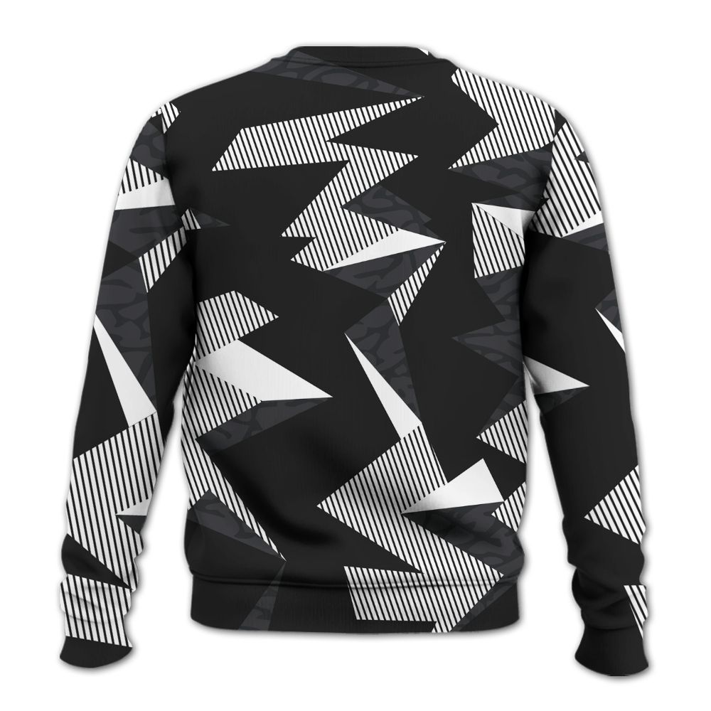 Sweatshirt To Match Black Cat 3s - Geometric Camouflage Pattern All Over Print