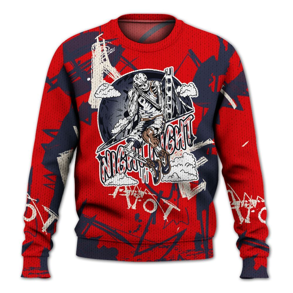 Knitted Sweater To Match Low OG Howard University 1s - Seeya Skeleton Messyz