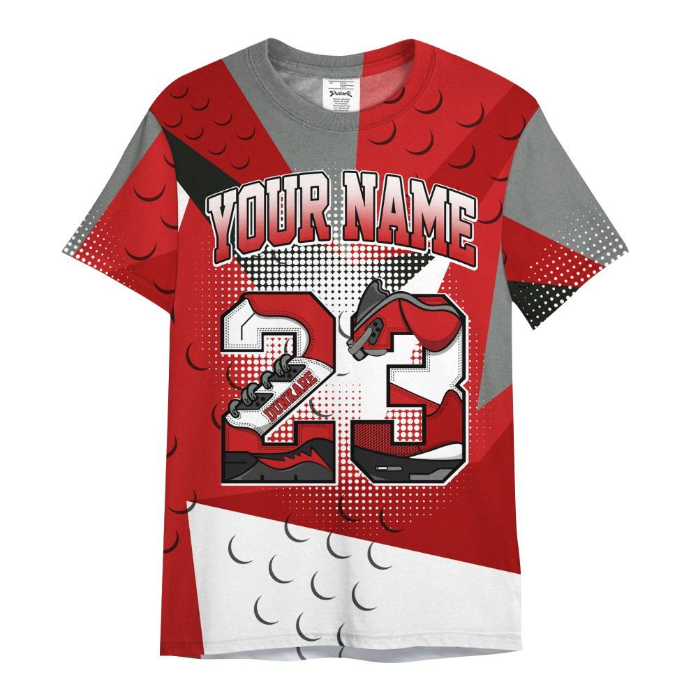 Shirt To Match Bred Reimagined 4s - Poly Custom Name Number 23 5s All Over Print