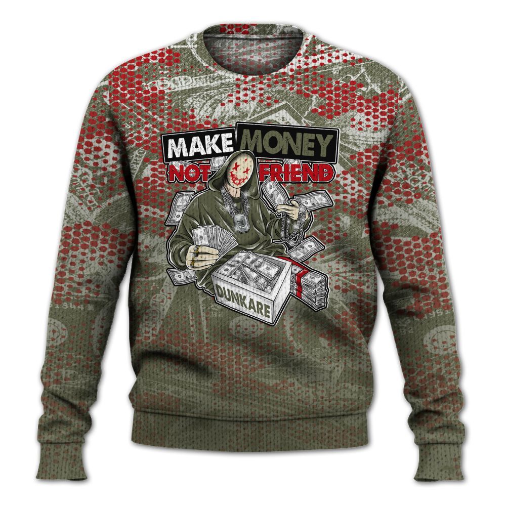 Knitted Sweater To Match Low OG Medium Olive 1s - Make Moneys Unique