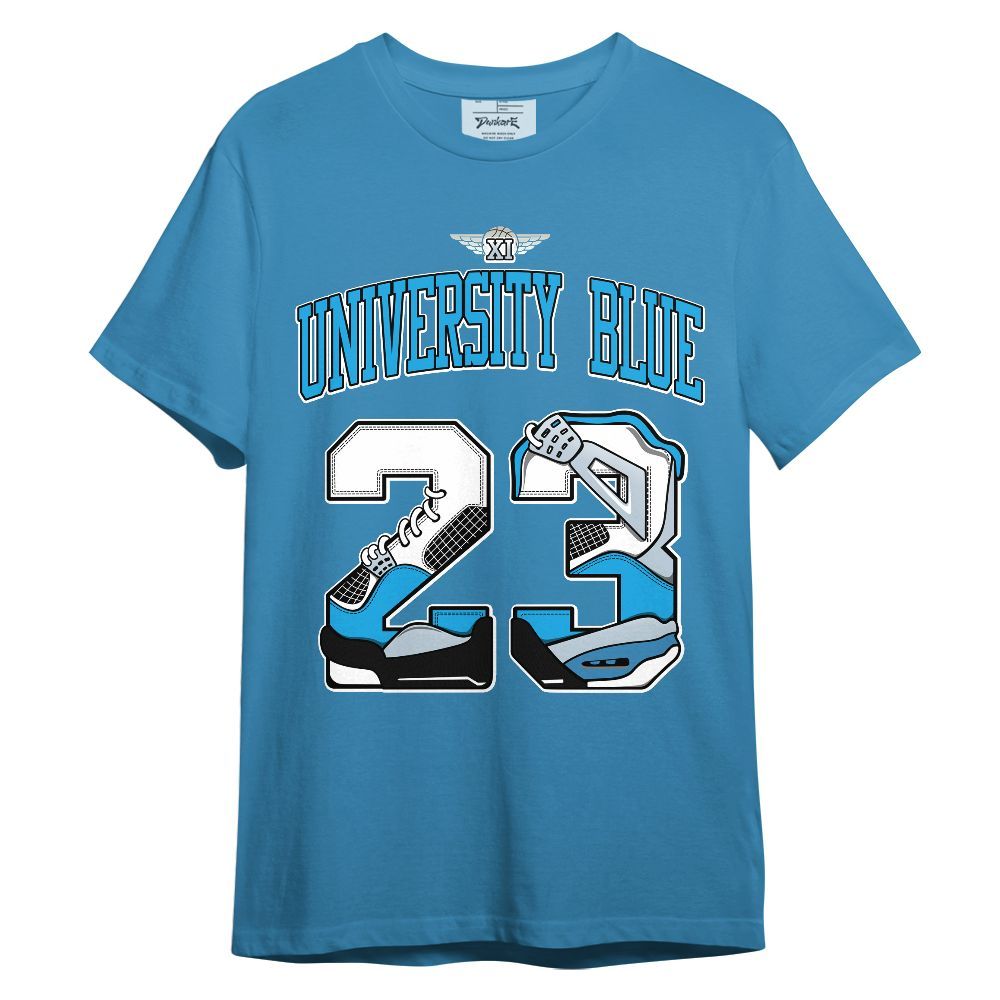 Shirt To Match University Blue Low 2026 11s - Number 23 Dirty 4s Graphic