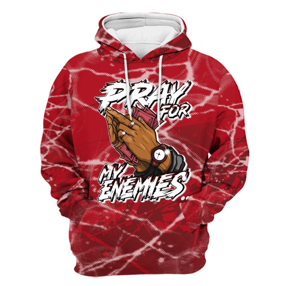 Hoodie To Match Bred Velvet 11s - Prayed For Enemies Graphic All Over Print
