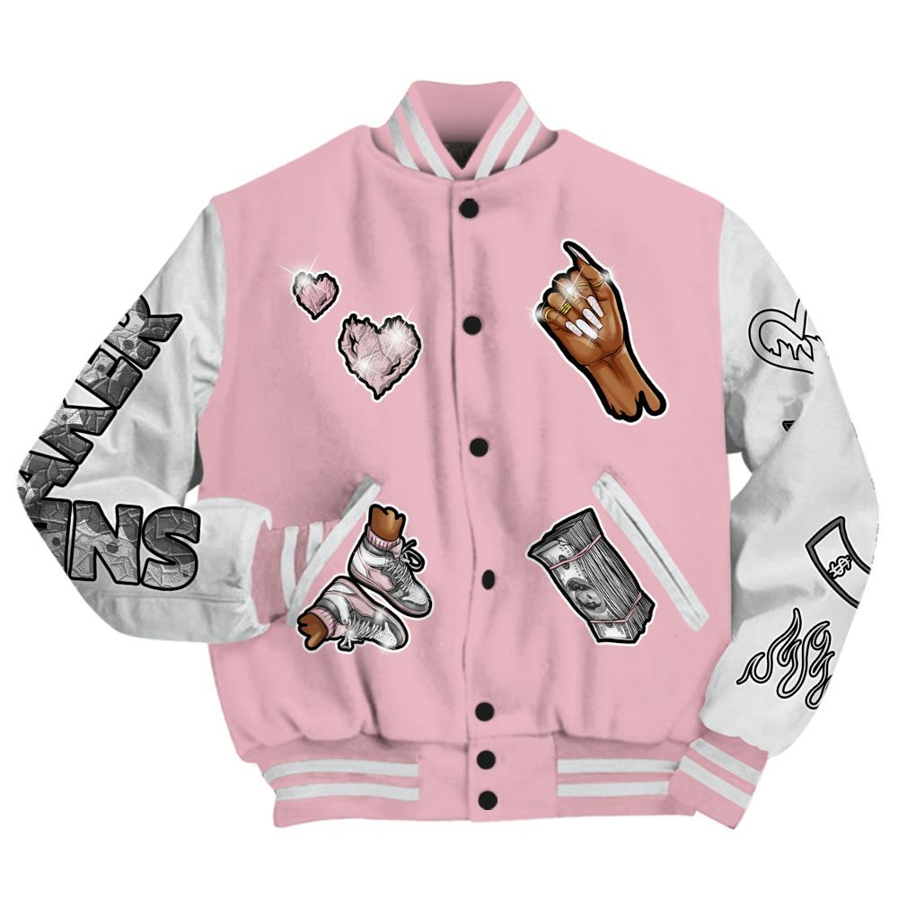 Varsity Jacket To Match Air Max DN Pink Foam - Sneakerz Girlz All Over Print