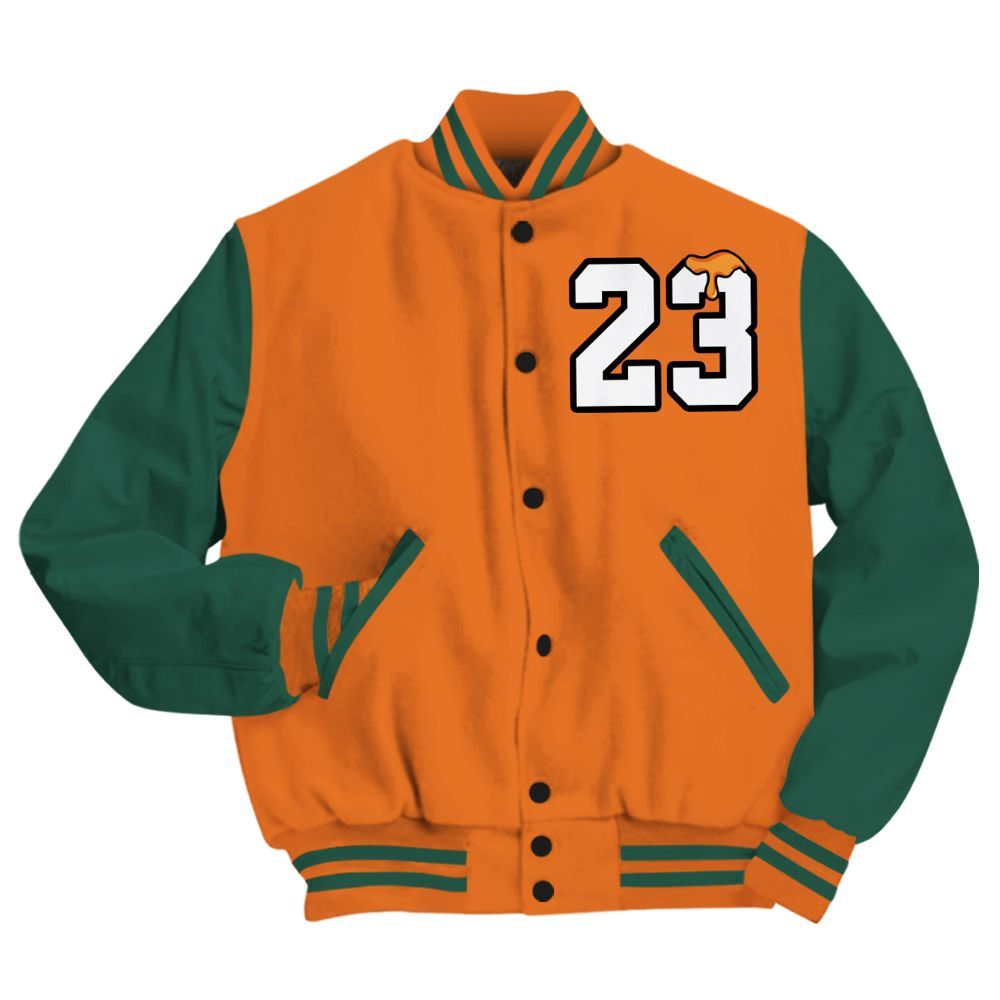 Varsity Jacket To Match Dunk Low Ceramic - Custom Name Number 23 Drip All Over Print