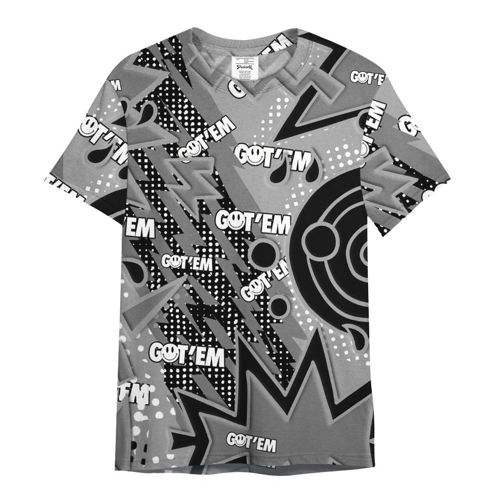 Shirt To Match Black Wolf Grey 12s Varsity Jacket, Retro Vintage 90s All Over Print