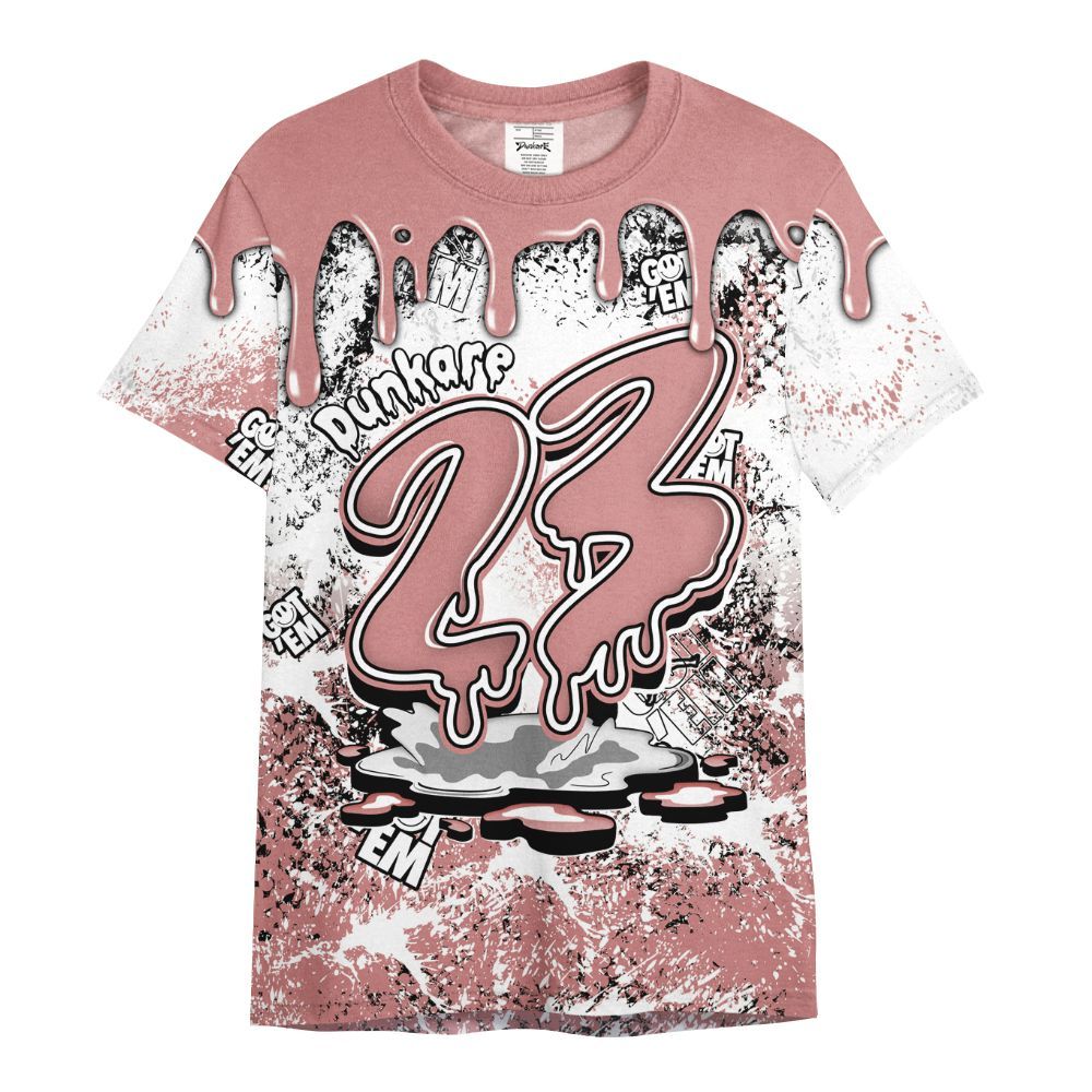 Shirt To Match Low OG Rust Pink 1s - Dripping 23 Drip All Over Print