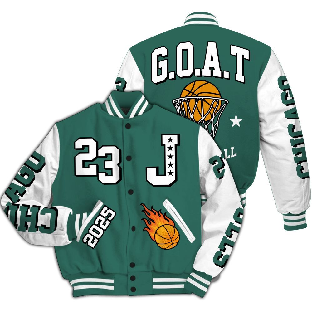 Varsity Jacket To Match RM Oxidized Green 4s - Chicago 23 Basketball All Over Print
