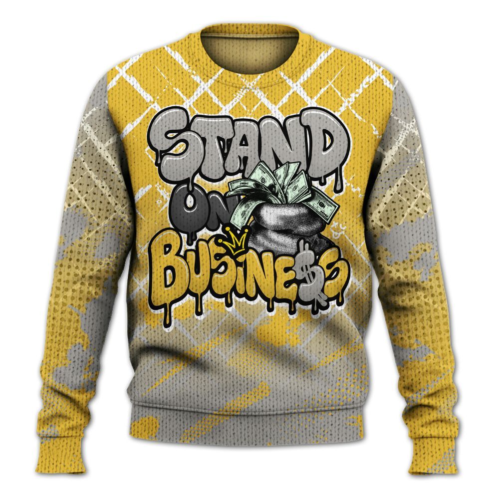Knitted Sweater To Match Low Yellow Python 11s - Halftone Stand Business Dripping