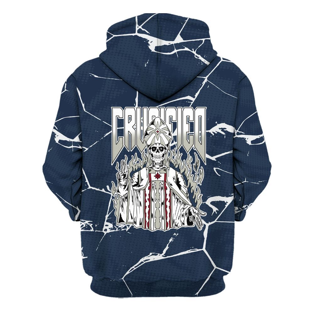 Hoodie To Match Retro Olympic 6s - Crucified Skeleton Crack All Over Print