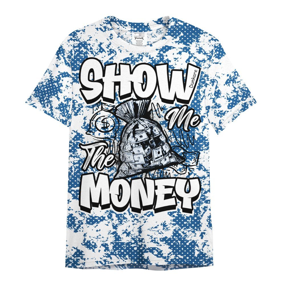 Shirt To Match French Blue 13s - Show Me The Money Retro All Over Print