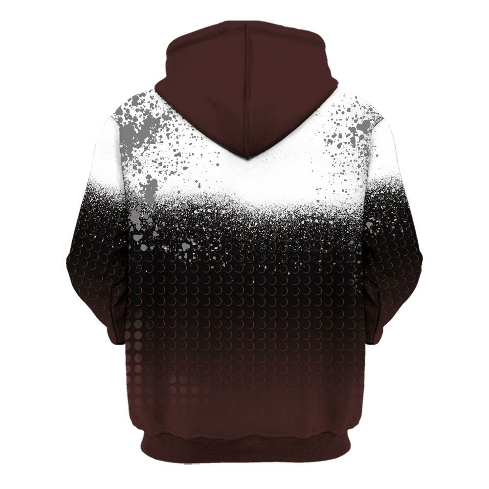 Hoodie To Match Burgundy 5s - Halftone Time Is Money All Over Print